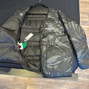 Avenue Men's Gray Camo Puffer Jacket
